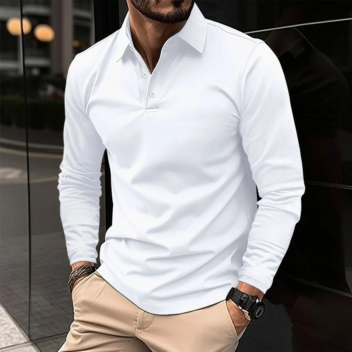 Smart Casual Langarm-Polo