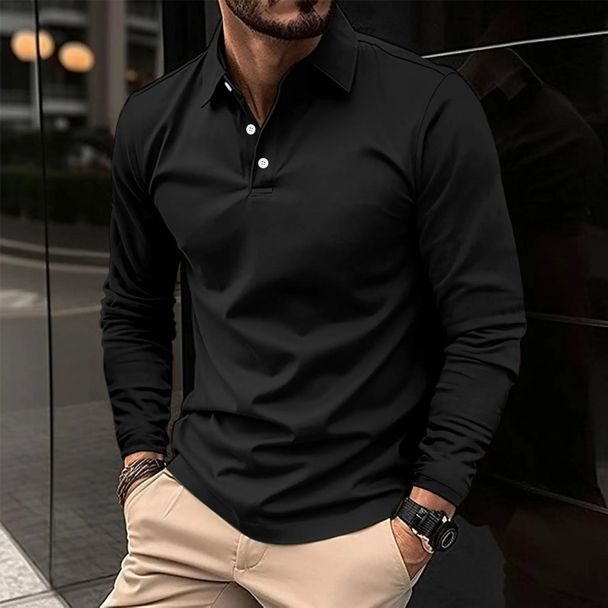 Smart Casual Langarm-Polo