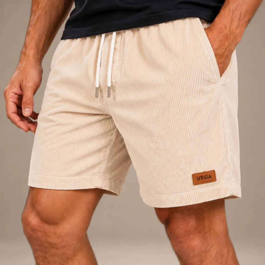 Shorts Bermuda für Herren aus geripptem Cord Samt