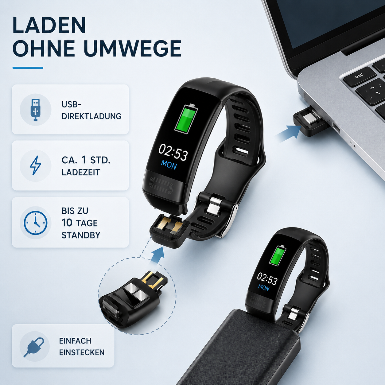 Smartwatch mit EKG, Blutdruck- & Schlaftracking – P11Plus HealthBand