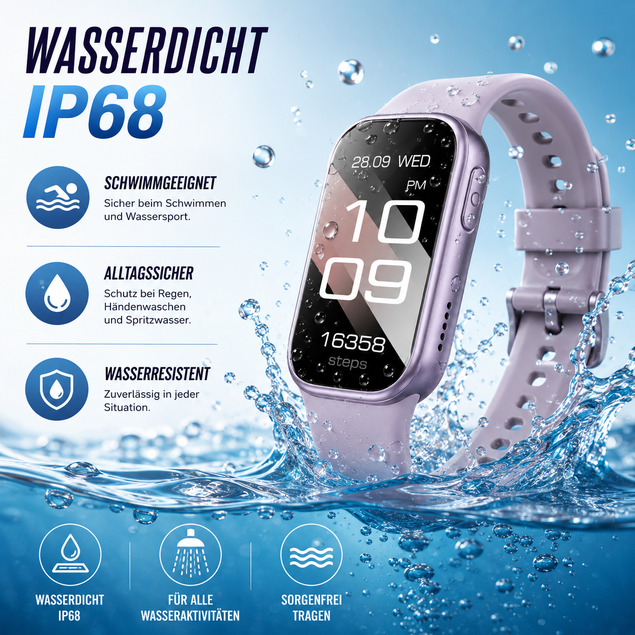 Smartwatch wasserdicht mit 7 Tagen Akku & Schnellladung – PulseTrack One