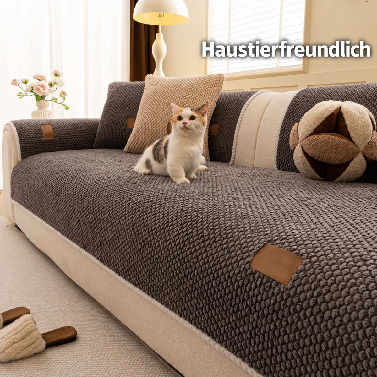 Sofilura | Wärmende, rutschfeste und waschbare Sofaabdeckung