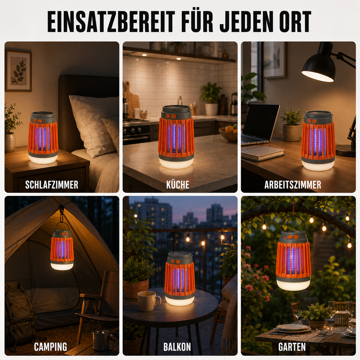 Solar Mückenlampe mit UV & LED Licht – SunZap Nova