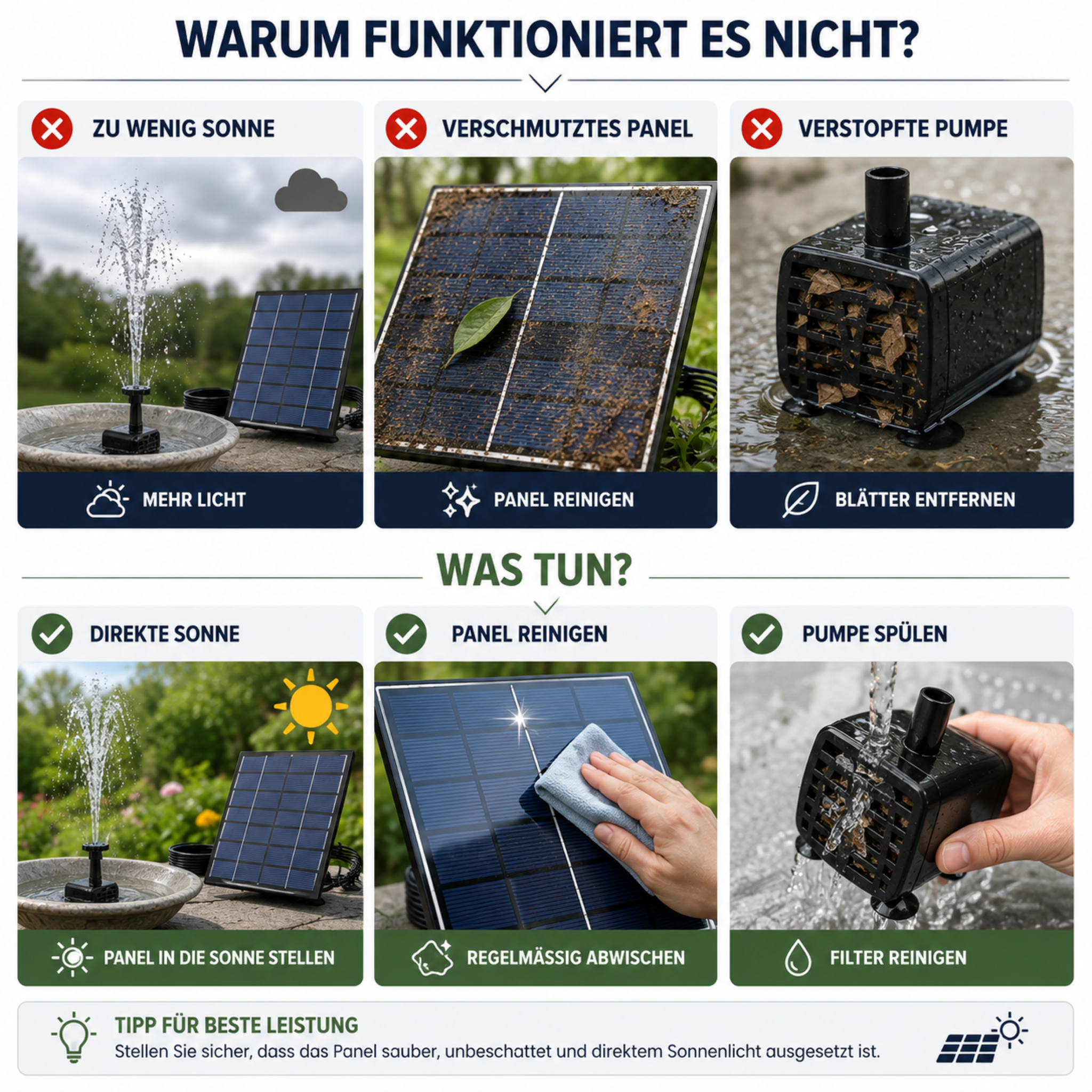 Solar Teichpumpe mit separatem Panel – SunFlow FlexKit