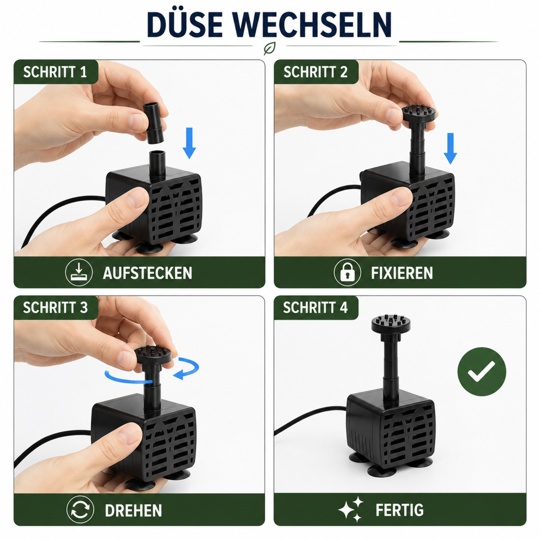 Solar Teichpumpe mit separatem Panel – SunFlow FlexKit