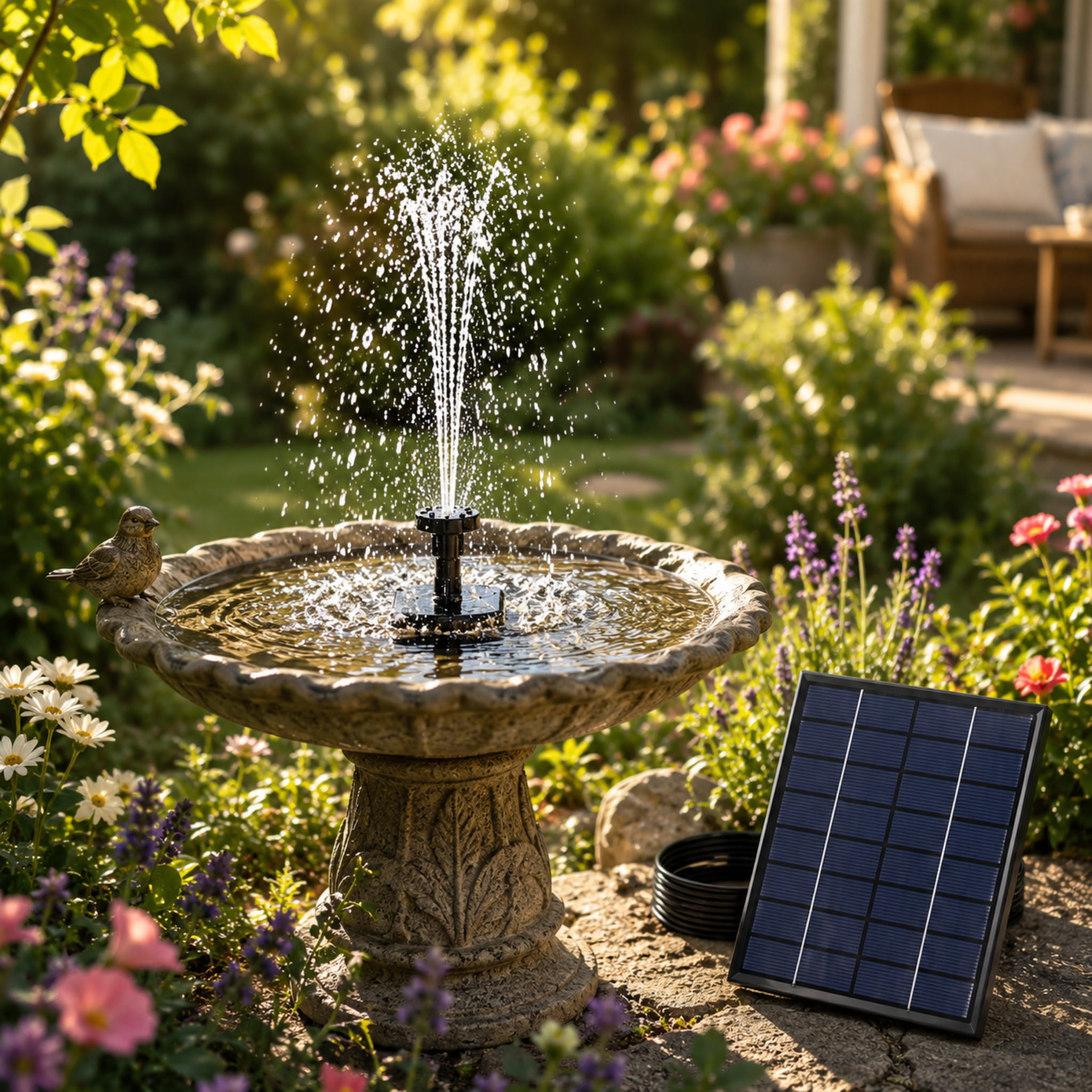 Solar Teichpumpe mit separatem Panel – SunFlow FlexKit