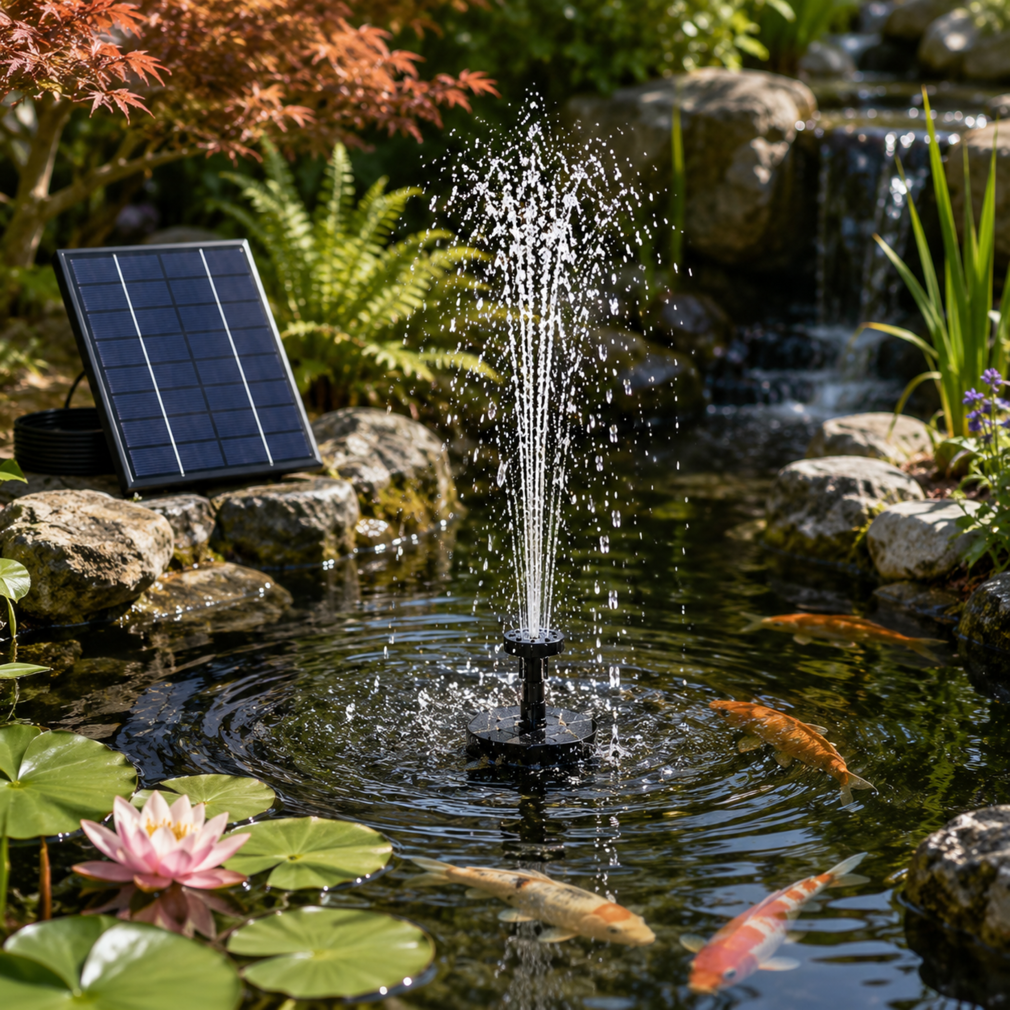 Solar Teichpumpe mit separatem Panel – SunFlow FlexKit