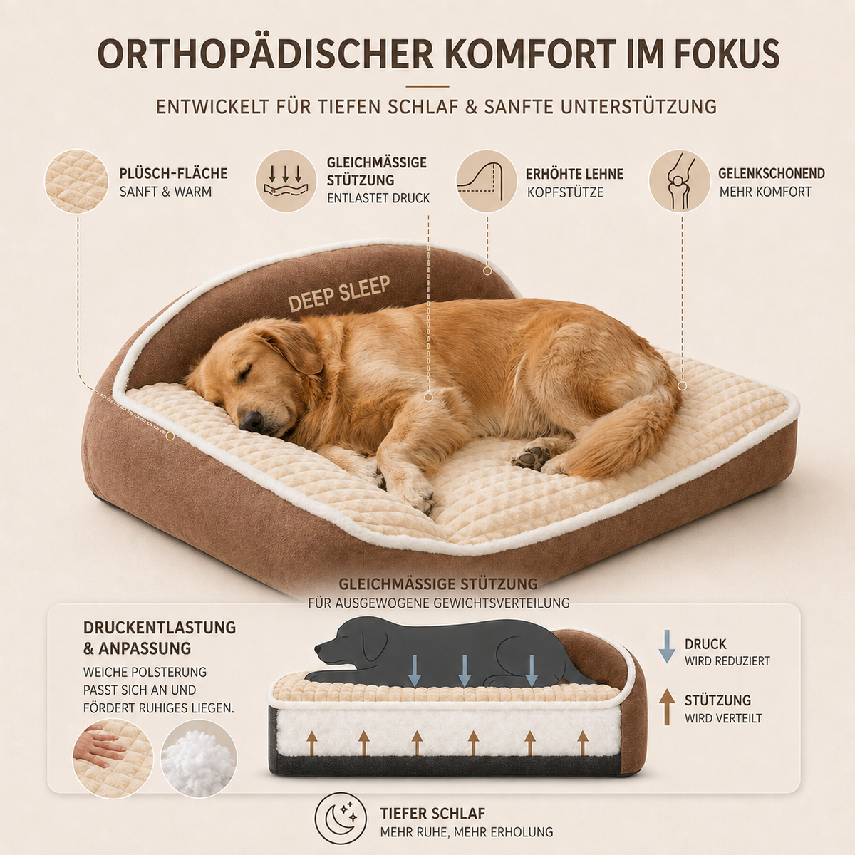 Stilvolles Sofa-Hundebett Für Den Wohnbereich