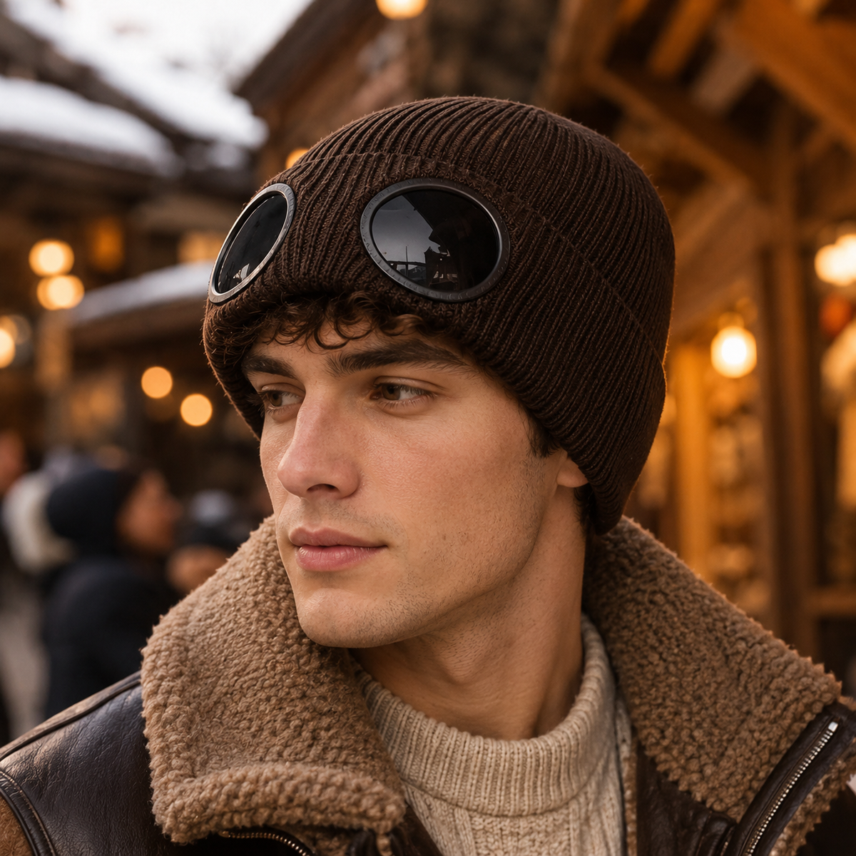 Strickmütze mit integrierter Brille – FrostSicht Unisex