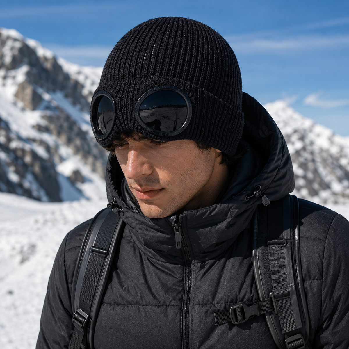 Strickmütze mit integrierter Brille – FrostSicht Unisex