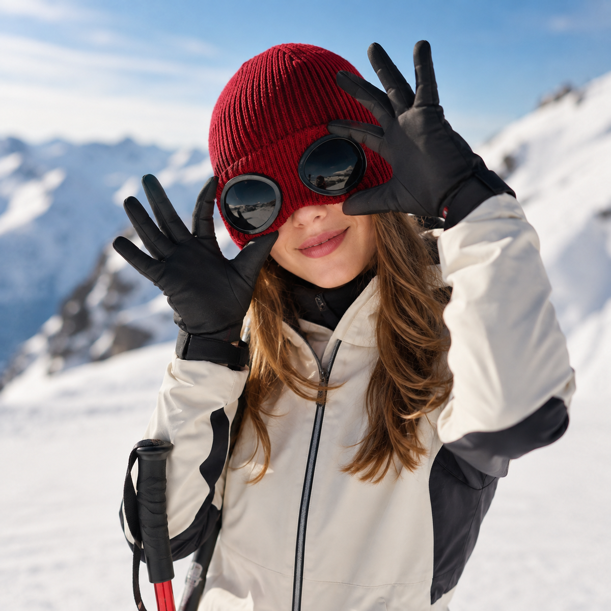 Strickmütze mit integrierter Brille – FrostSicht Unisex