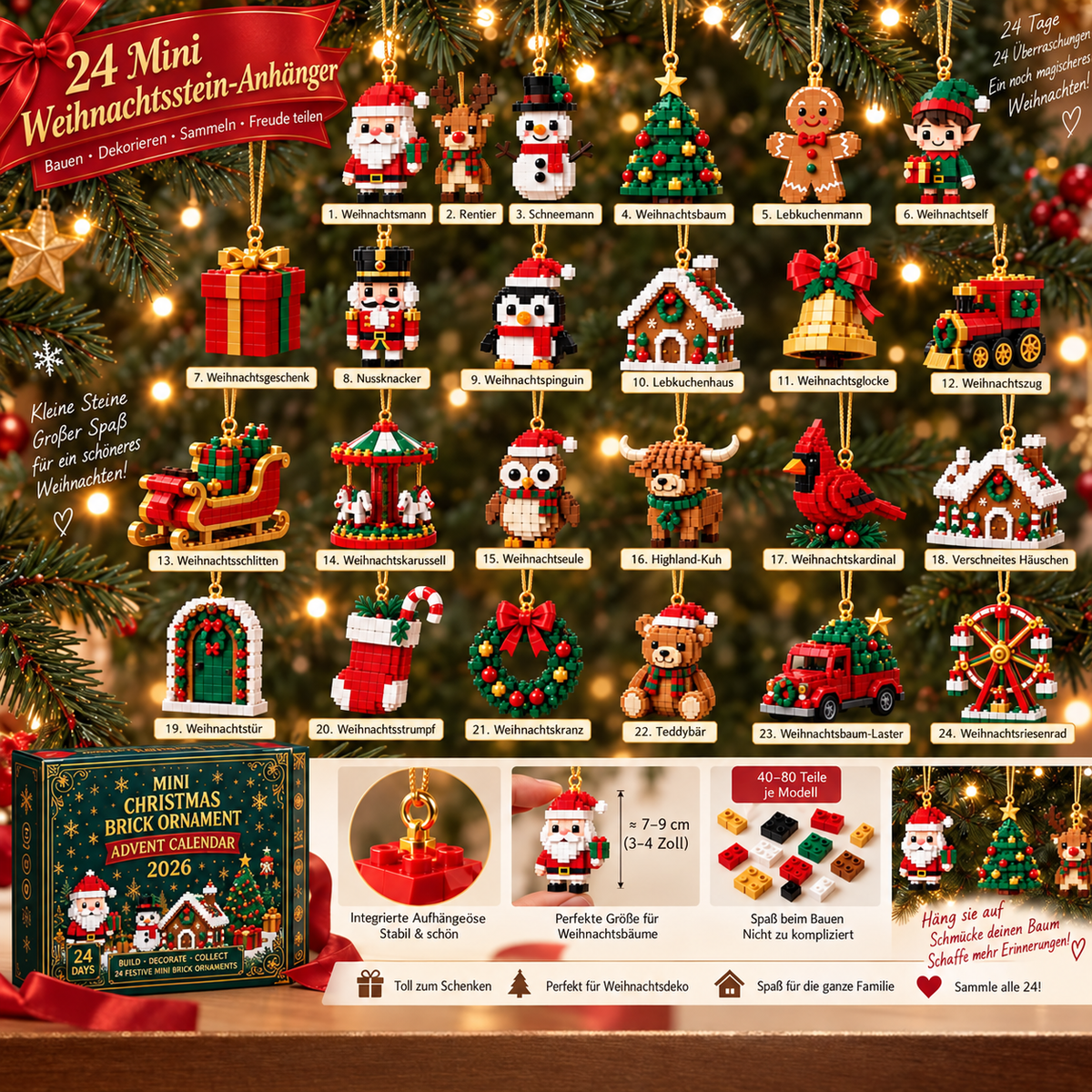 Tannolia | Selbstgebauter Christbaumschmuck als Baustein-Adventskalender