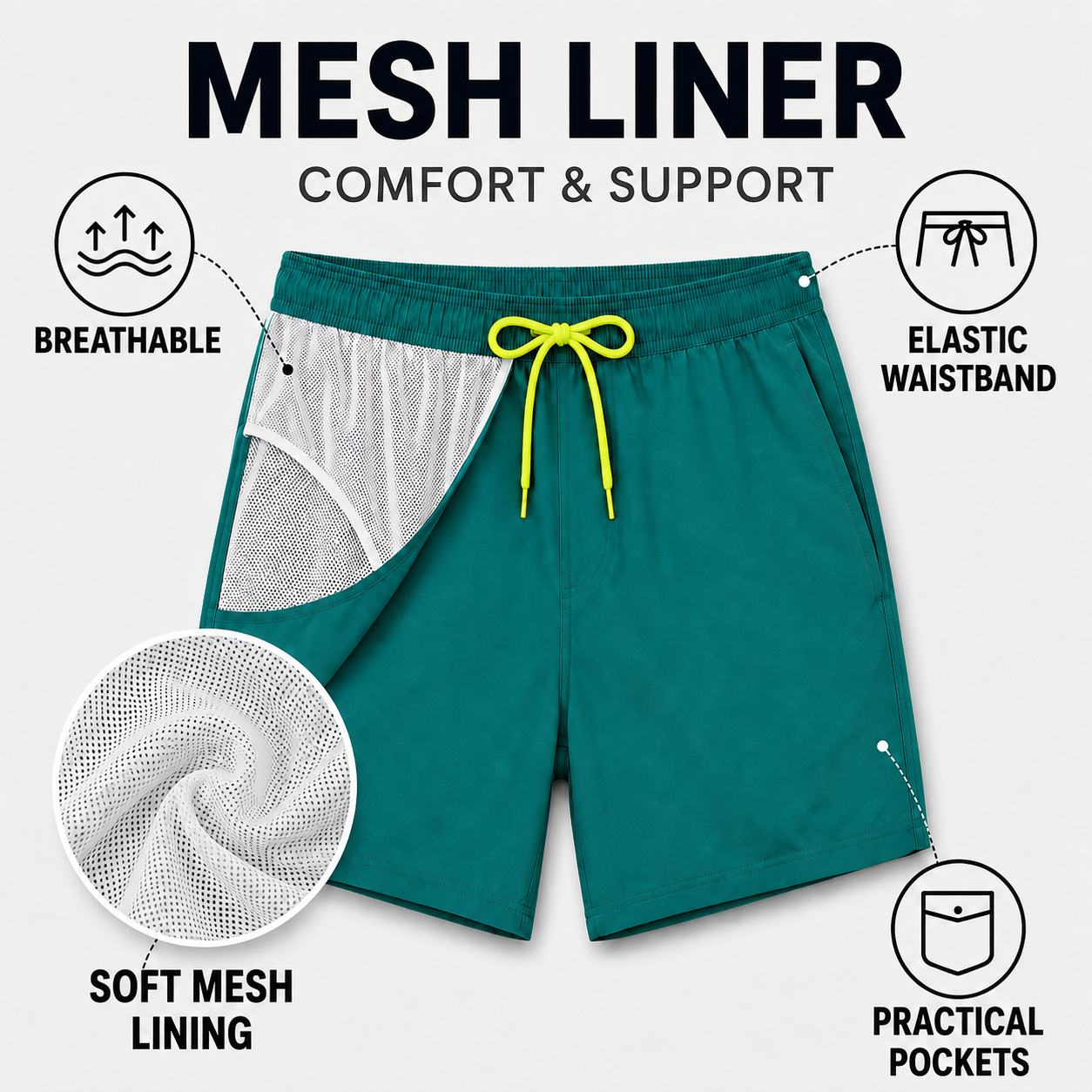 Nordspur | Marinex Herren-Badeshorts Kurzlänge