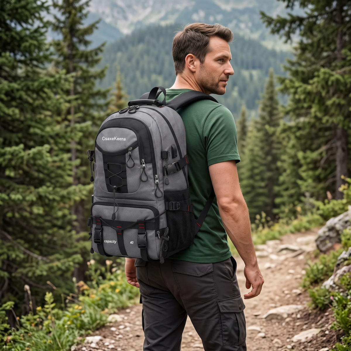 Trekkingrucksack 40L mit Schlafsackfach, Alpenkaro