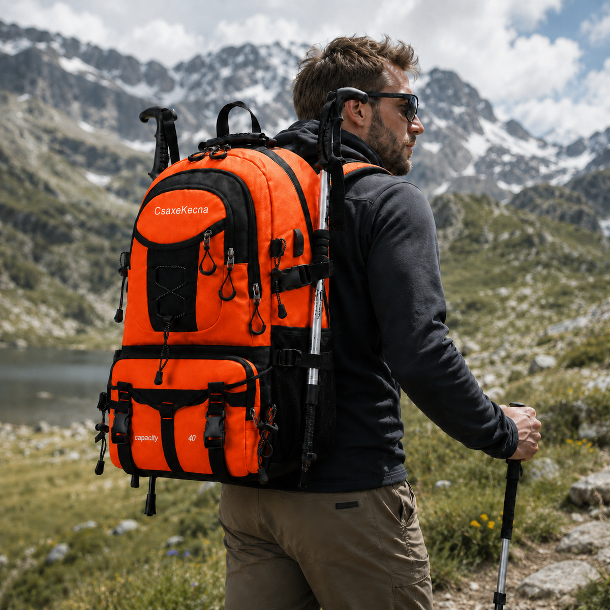 Trekkingrucksack 40L mit Schlafsackfach, Alpenkaro