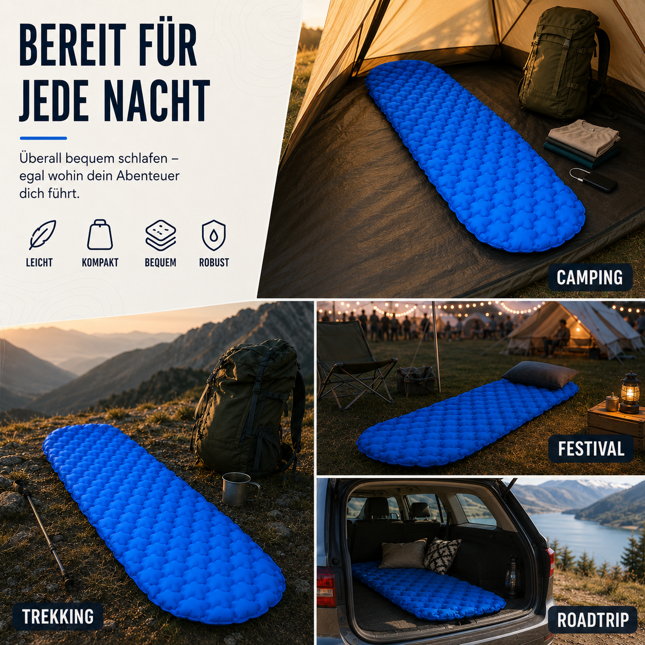 Ultraleichte Schlafmatte 4 Jahreszeiten – AirFlow CompactPad