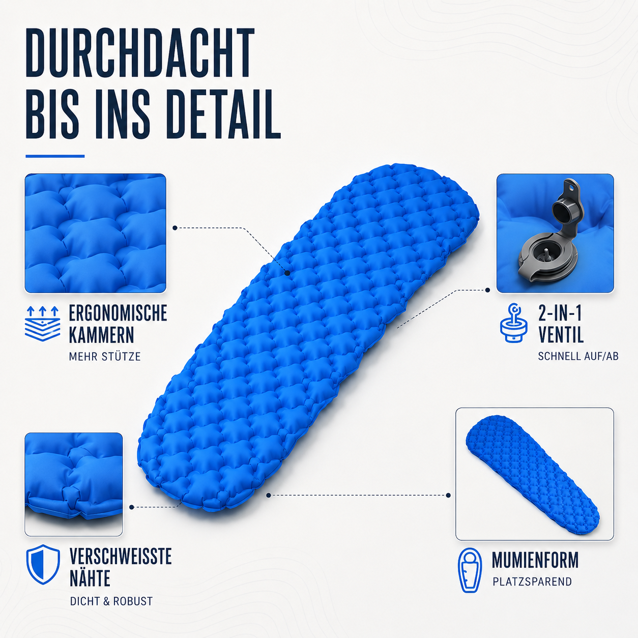 Ultraleichte Schlafmatte 4 Jahreszeiten – AirFlow CompactPad