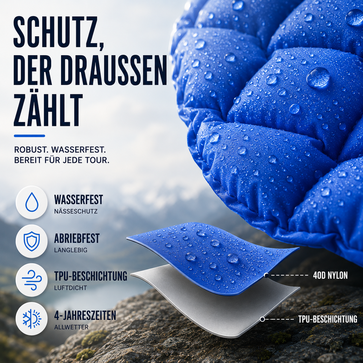 Ultraleichte Schlafmatte 4 Jahreszeiten – AirFlow CompactPad