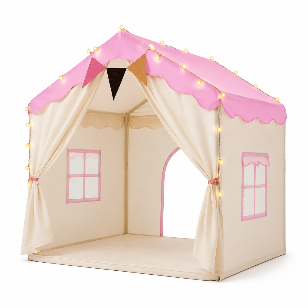 Kinder-Spielzelt mit gepolsterter Matte & Lichtern