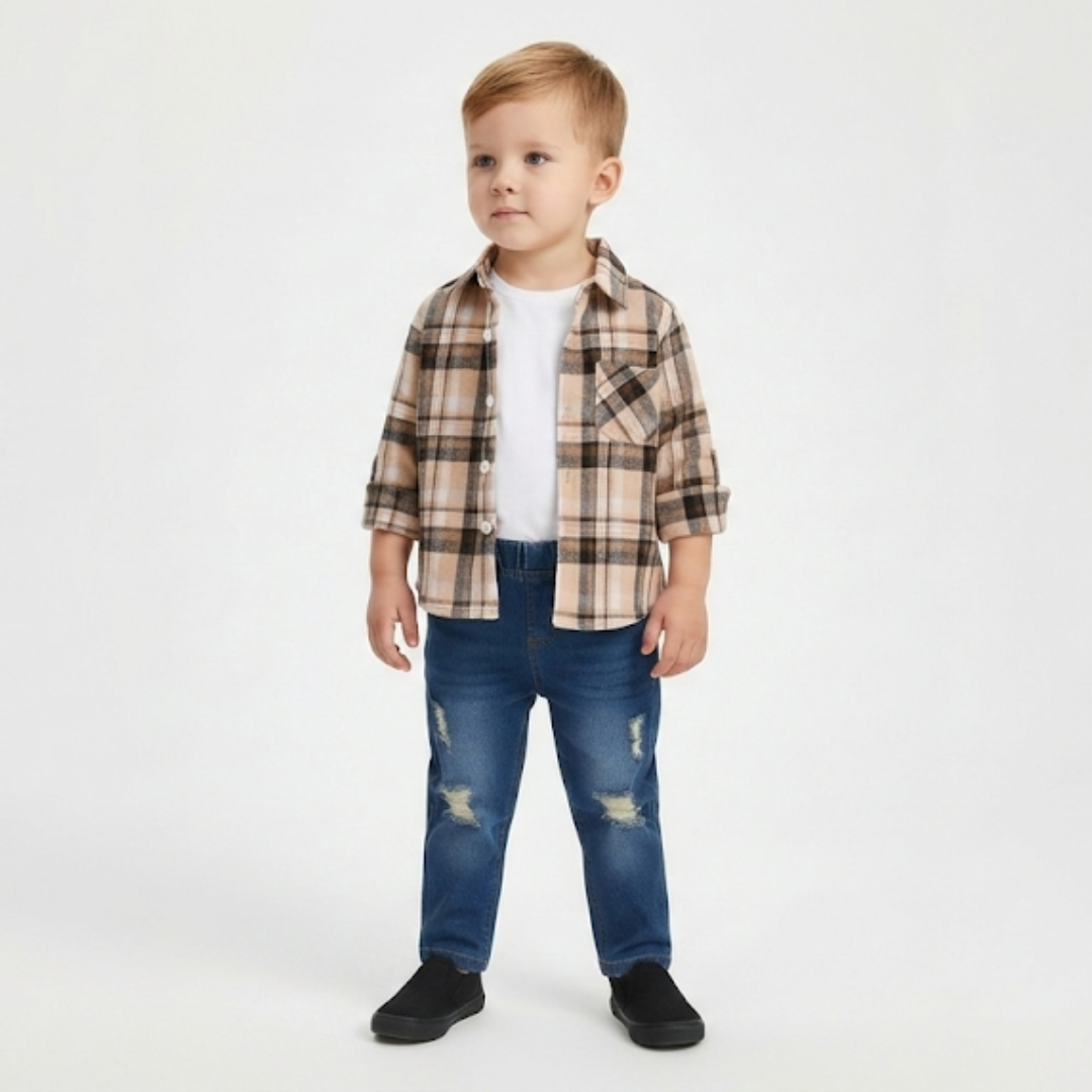 Nordspur | Kariertes Flanellhemd-Set