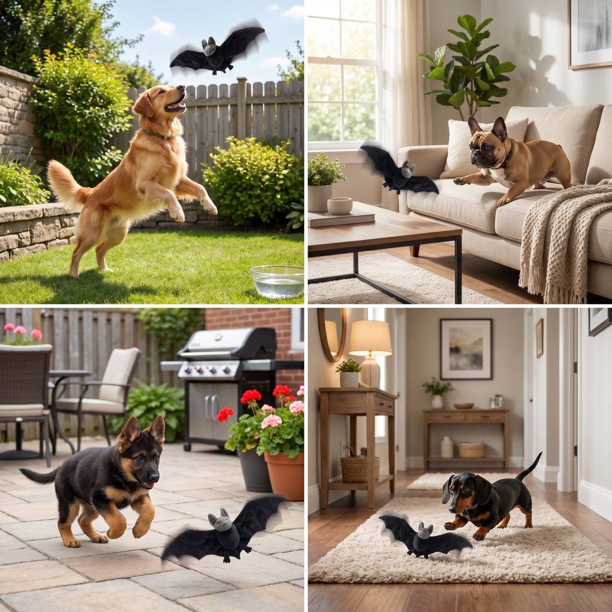 Berührungsaktiviertes Flatterndes Fledermaus-Hundespielzeug mit Katzenminze