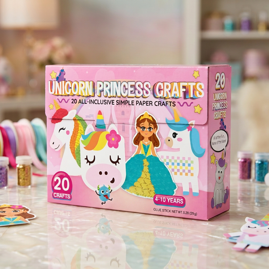 Kinder-Bastelbox Papier – 20 einfache DIY-Kunst- & Bastelprojekte für 3–10 Jahre mit Klebestift, Klebeband & Umschlägen