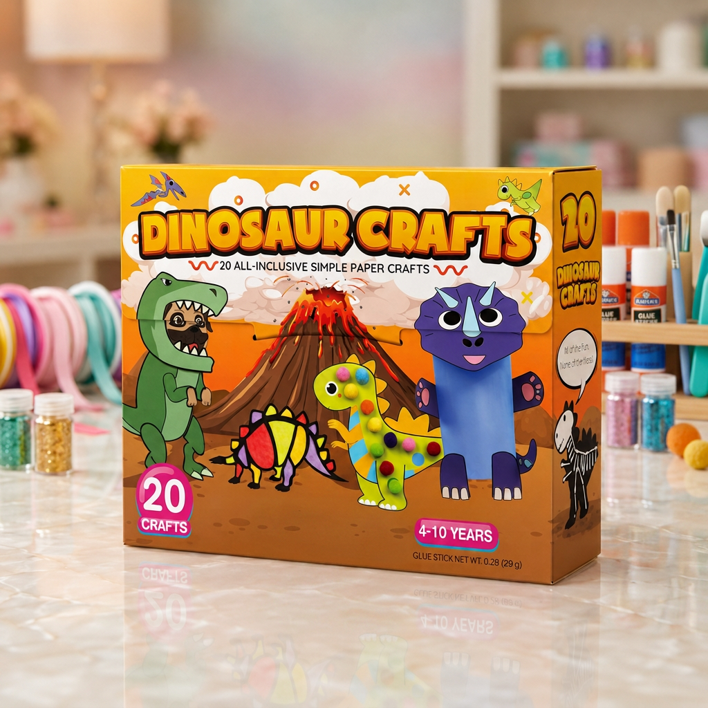 Kinder-Bastelbox Papier – 20 einfache DIY-Kunst- & Bastelprojekte für 3–10 Jahre mit Klebestift, Klebeband & Umschlägen