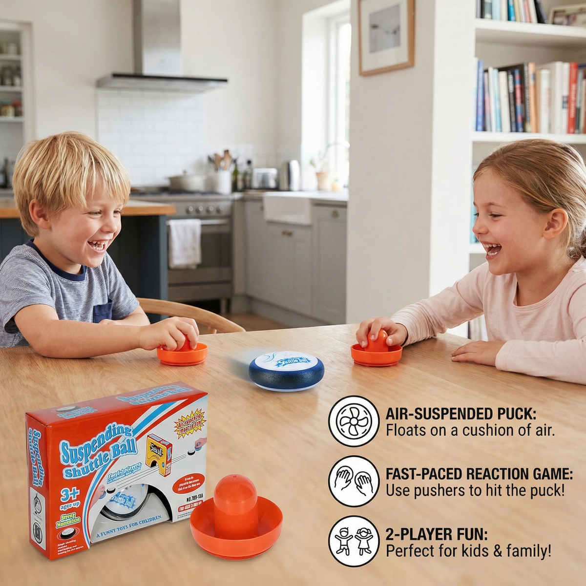Mini-Airhockey-Tisch-Spiel für Kinder – Reaktionsspiel mit Pucks