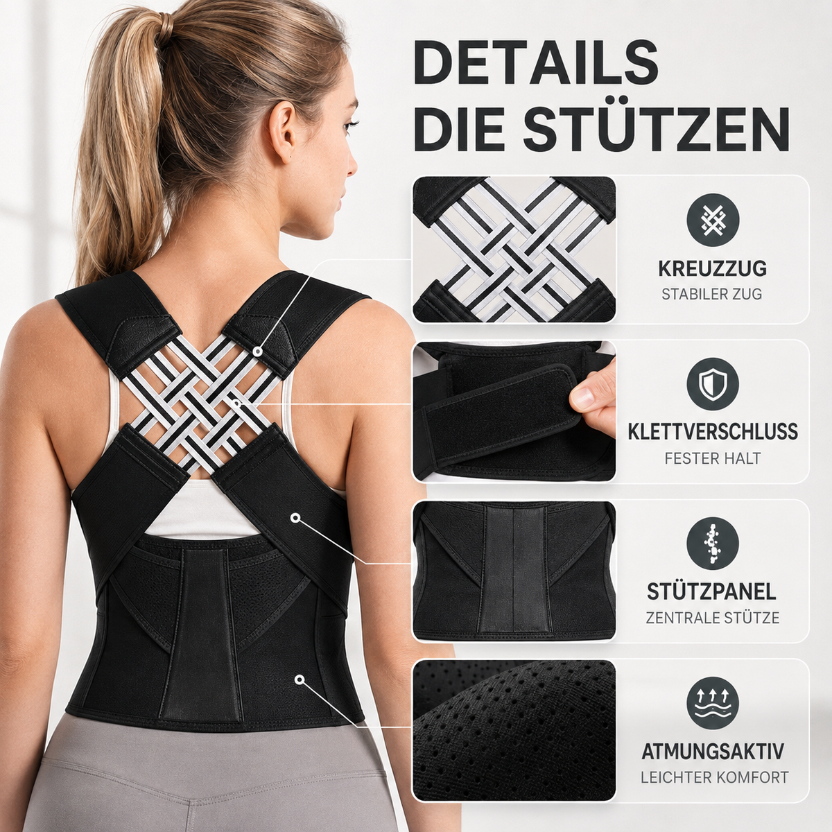 Nordspur | Verstellbare Rückenstütze Ergonomische Haltungskorrektur