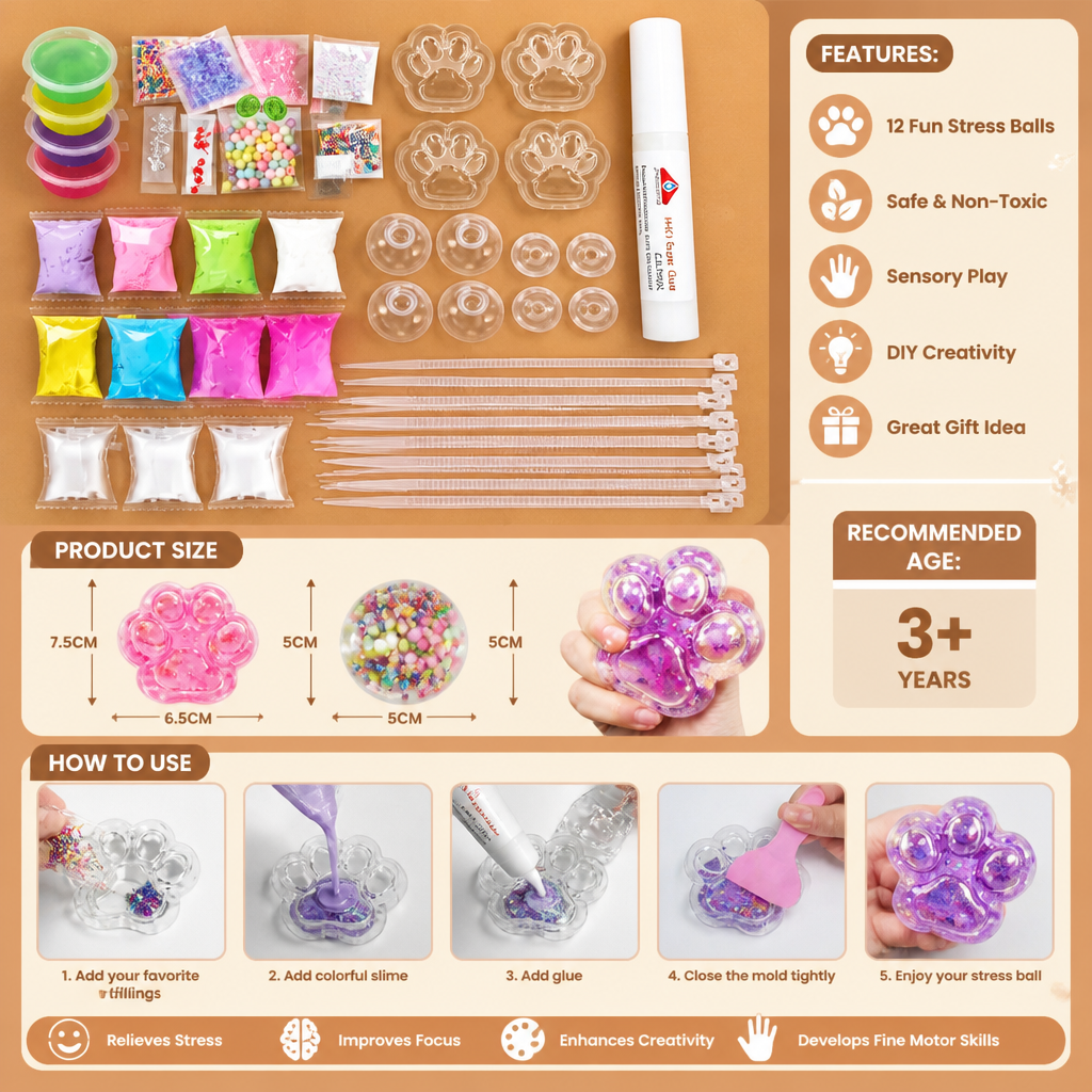 DIY Stressball-Bastelset für Kinder – Erstelle deine eigenen Squishy Sensorikbälle