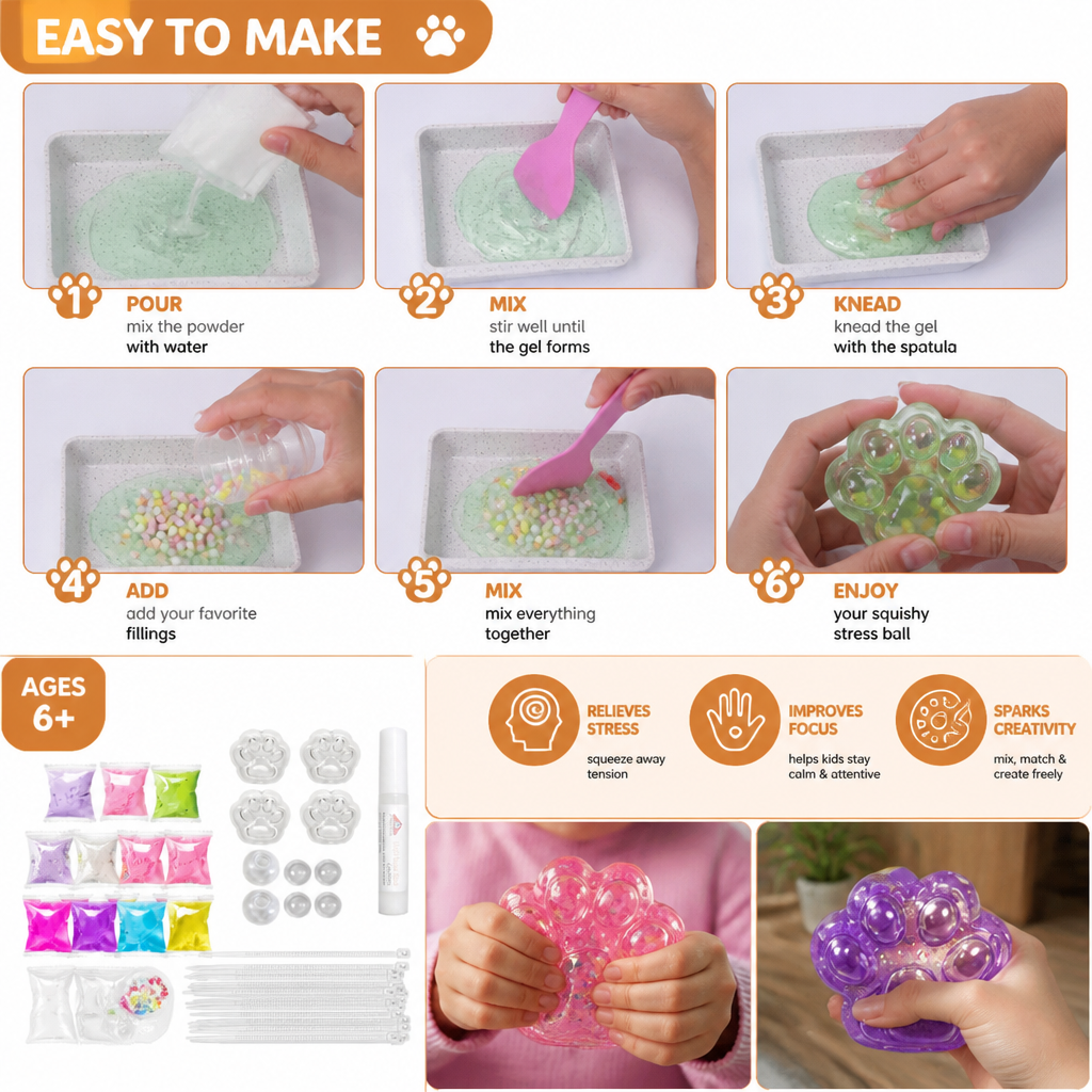 DIY Stressball-Bastelset für Kinder – Erstelle deine eigenen Squishy Sensorikbälle