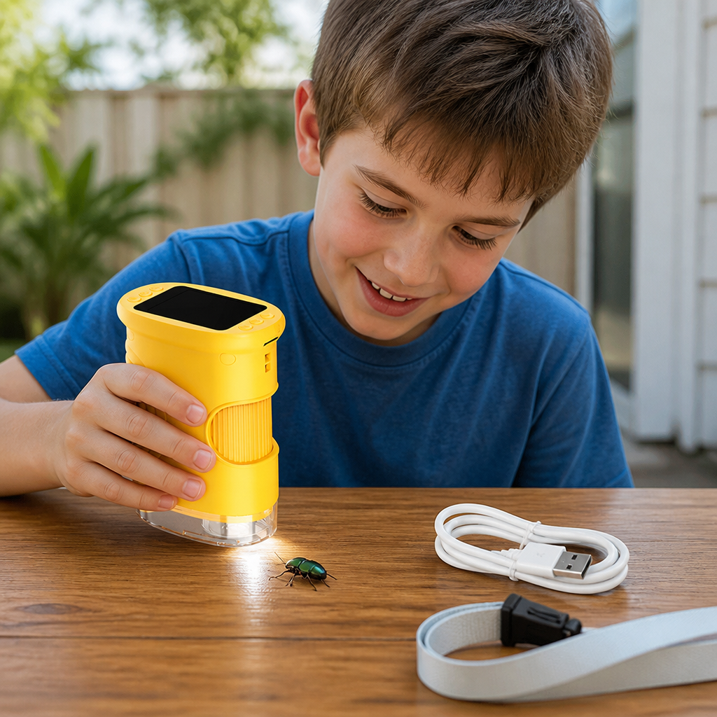 2-in-1 Digitales Mikroskop & Teleskop für Kinder mit Foto- und Videokamera