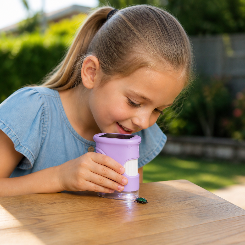 2-in-1 Digitales Mikroskop & Teleskop für Kinder mit Foto- und Videokamera