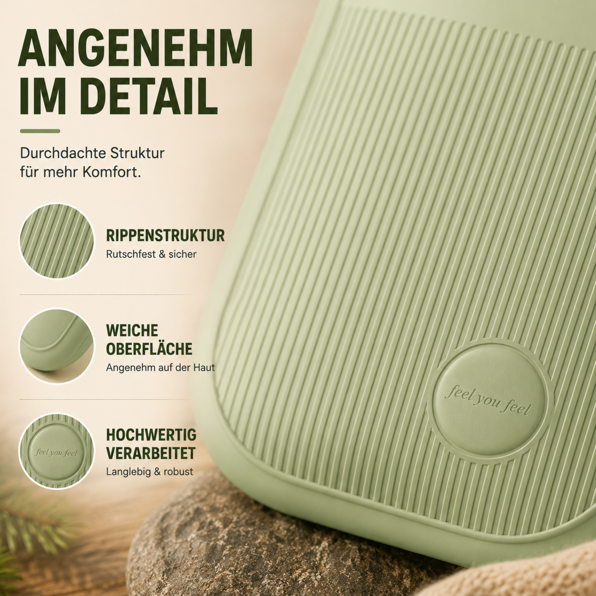 Wärmflasche 2000 ml auslaufsicher – ThermoComfort