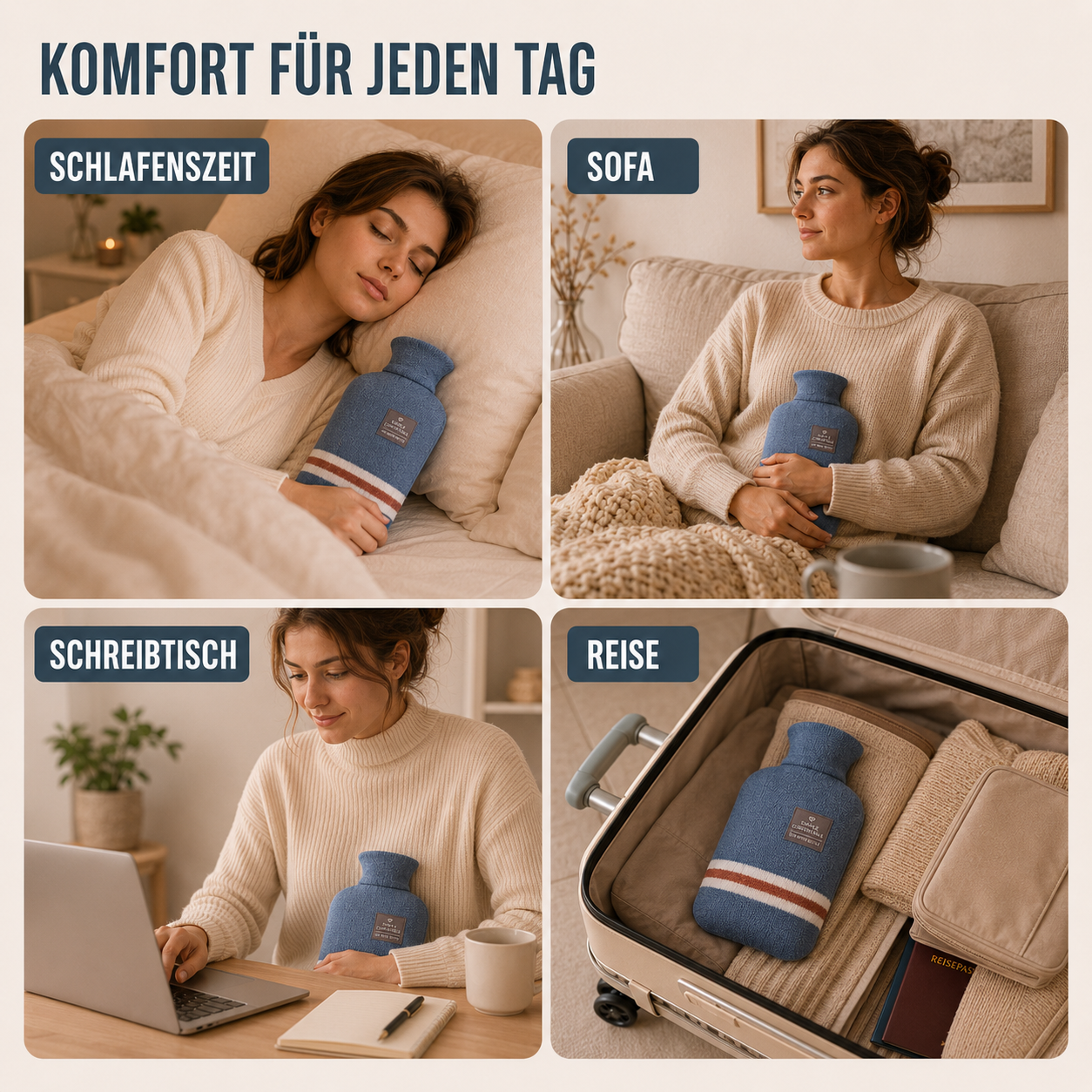 Wärmflasche mit Strickbezug – ThermoComfort