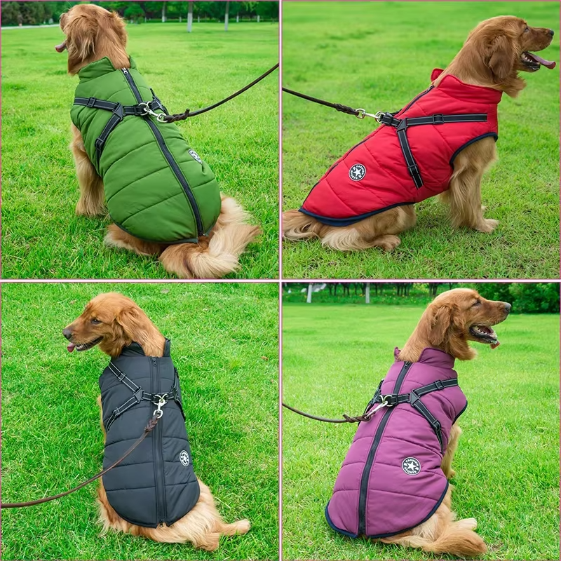 Wind- und wasserdichte Hundejacke mit integriertem Geschirr