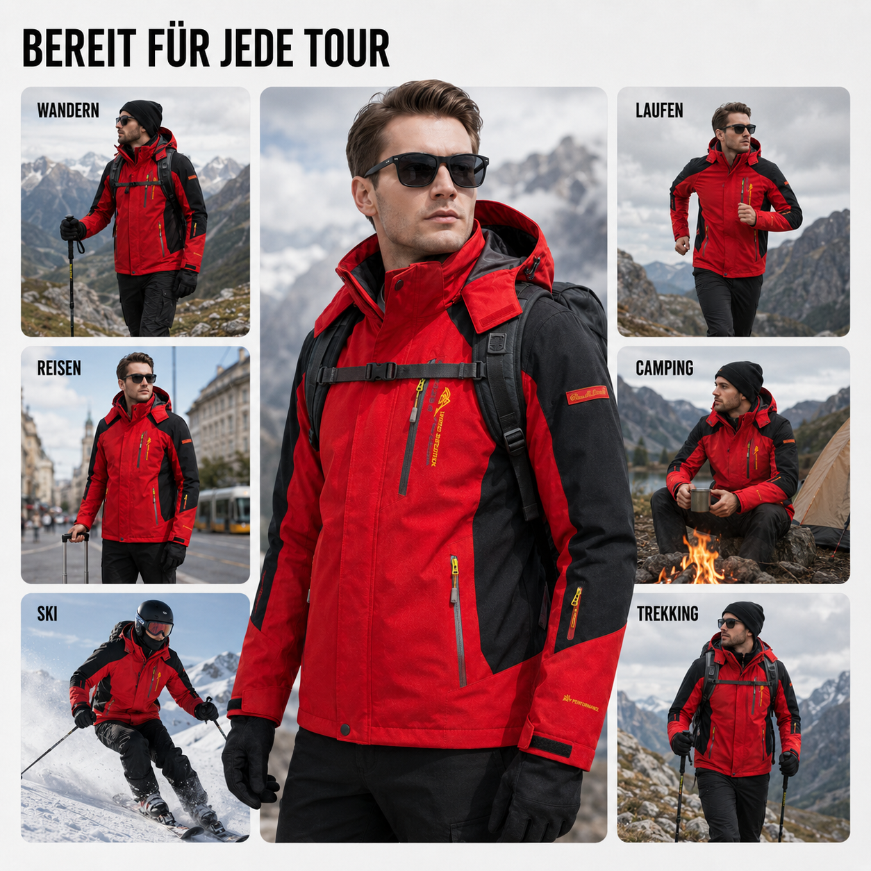 Wasserdichte Herren-Wanderjacke – Expeditionsshell