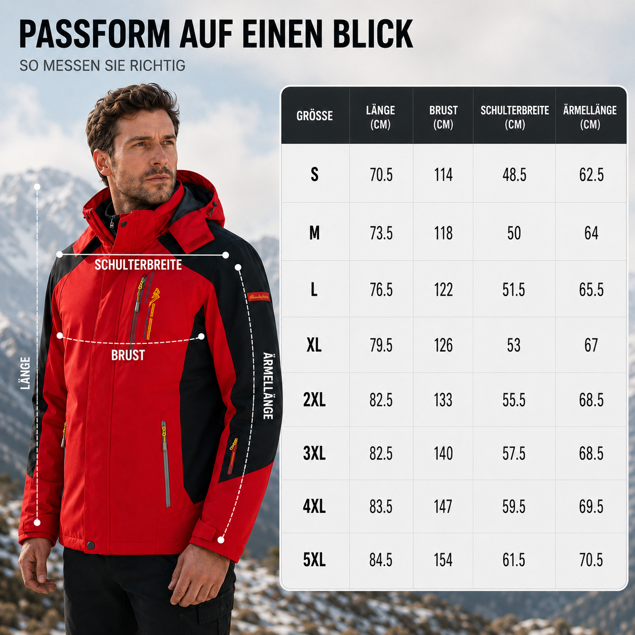 Wasserdichte Herren-Wanderjacke – Expeditionsshell