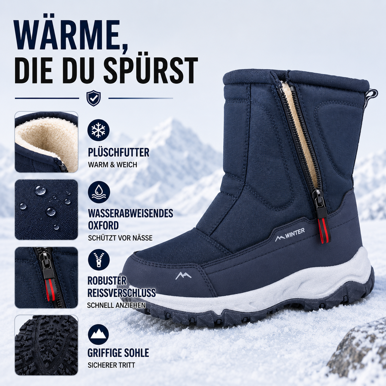 Wasserdichte Winterstiefel Damen gefüttert – FrostTrek Urban