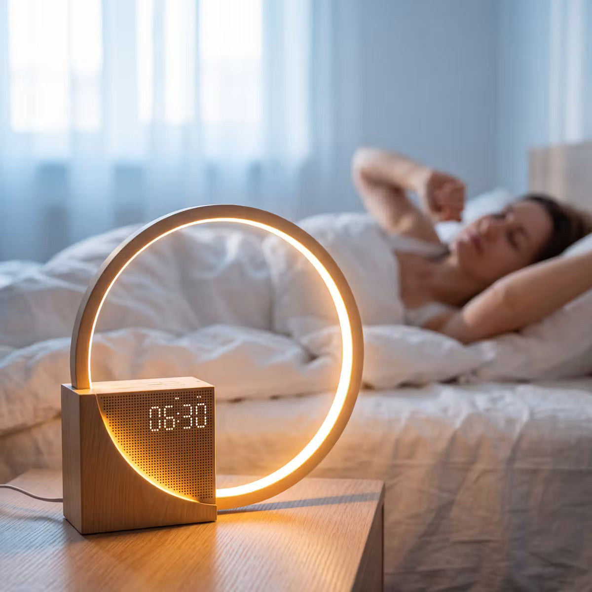 Wekora | Sonnenaufgangswecker ohne App mit 20 Klängen und Tastenbedienung