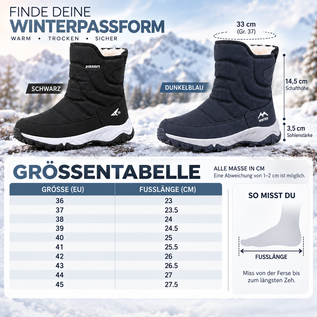 Winterstiefel für Herren Wasserdicht – ThermoStride