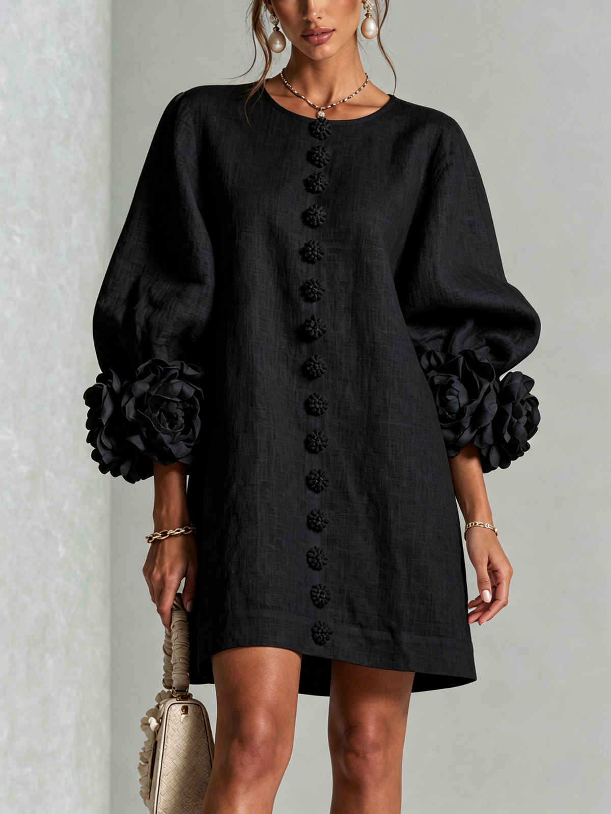 Elegantes Kleid mit Ärmeln für Damen