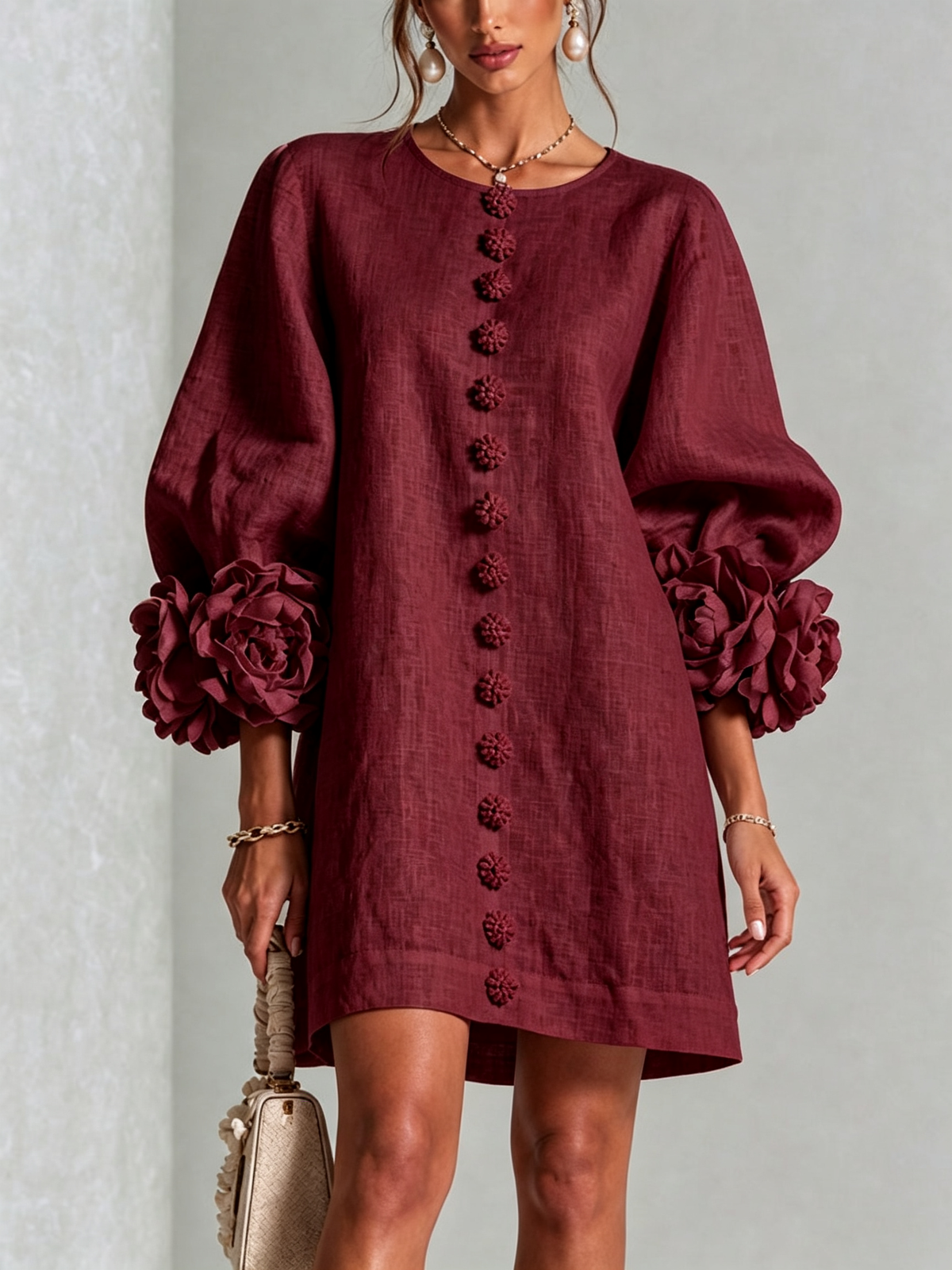Elegantes Kleid mit Ärmeln für Damen
