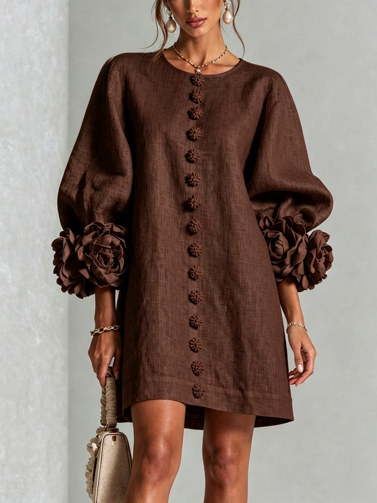 Elegantes Kleid mit Ärmeln für Damen