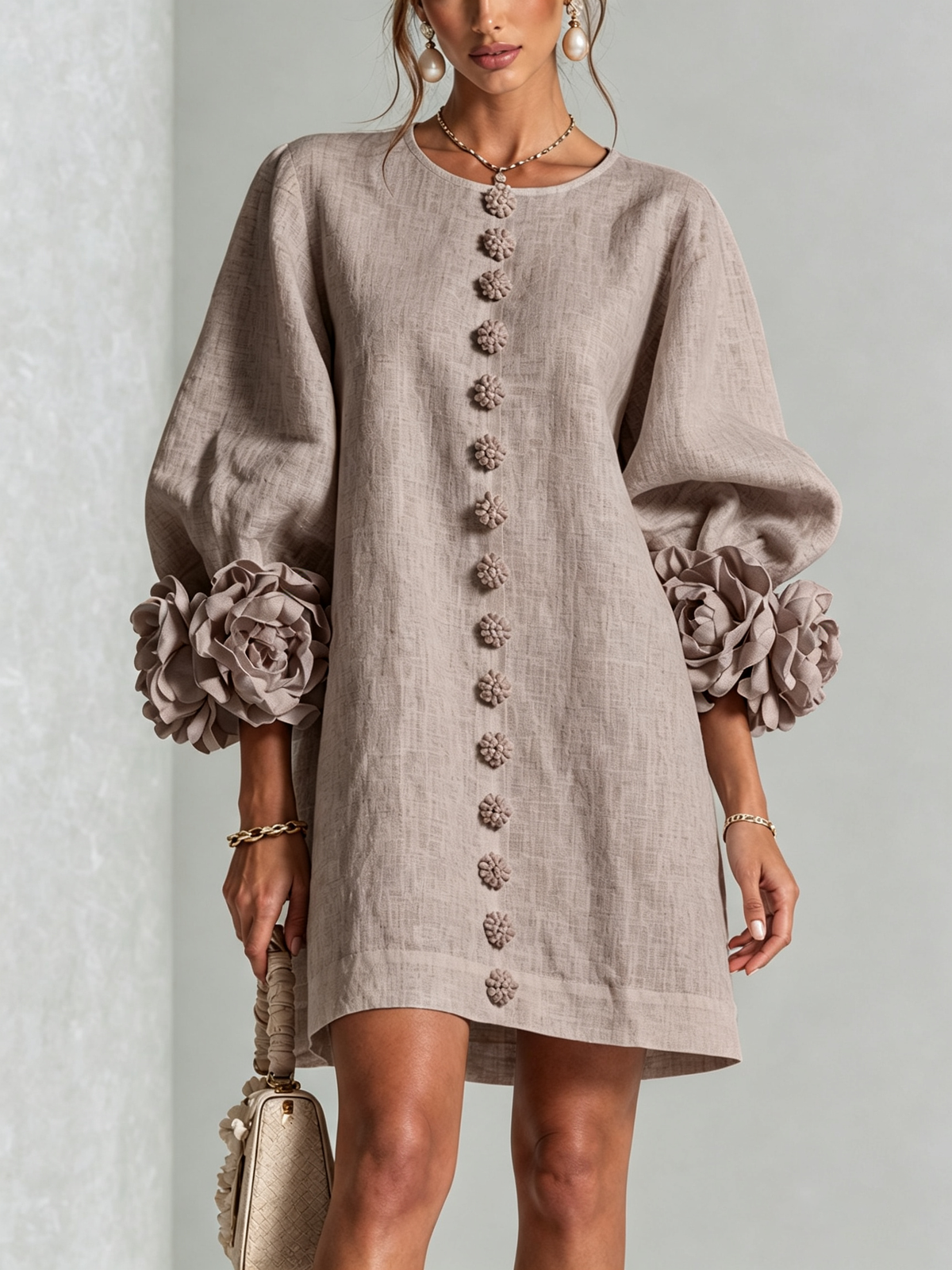 Elegantes Kleid mit Ärmeln für Damen