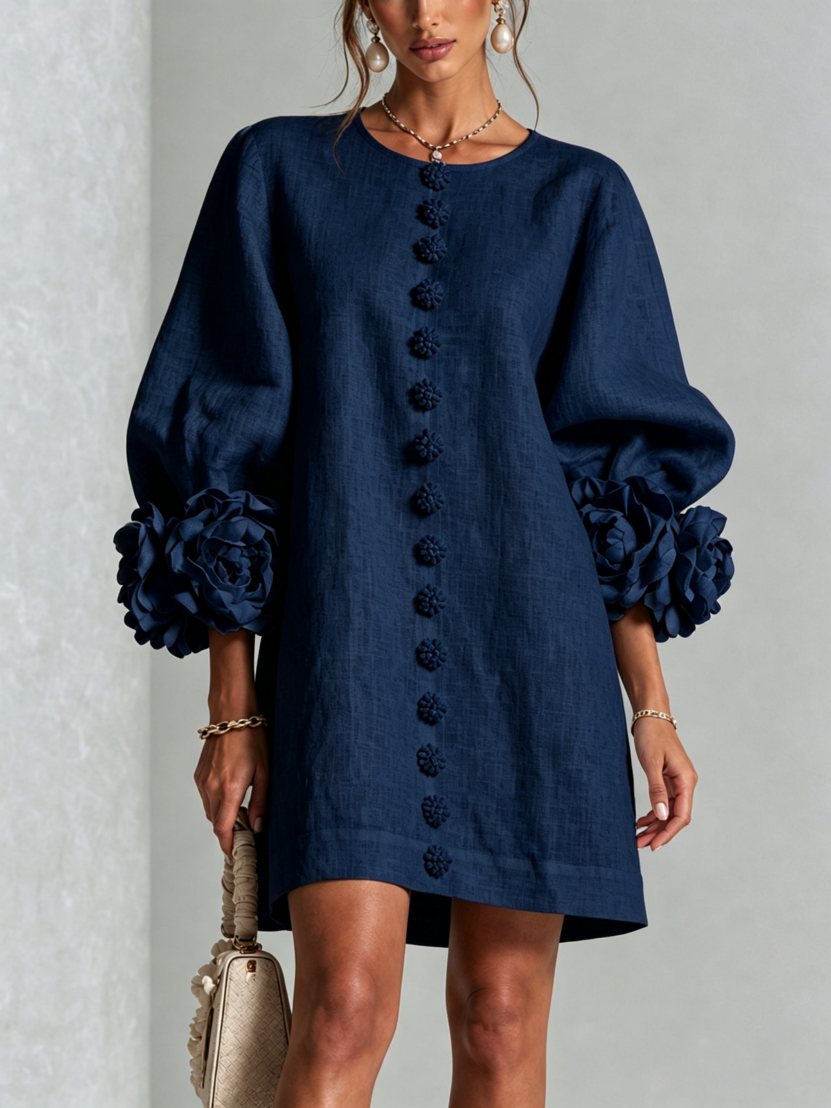 Elegantes Kleid mit Ärmeln für Damen