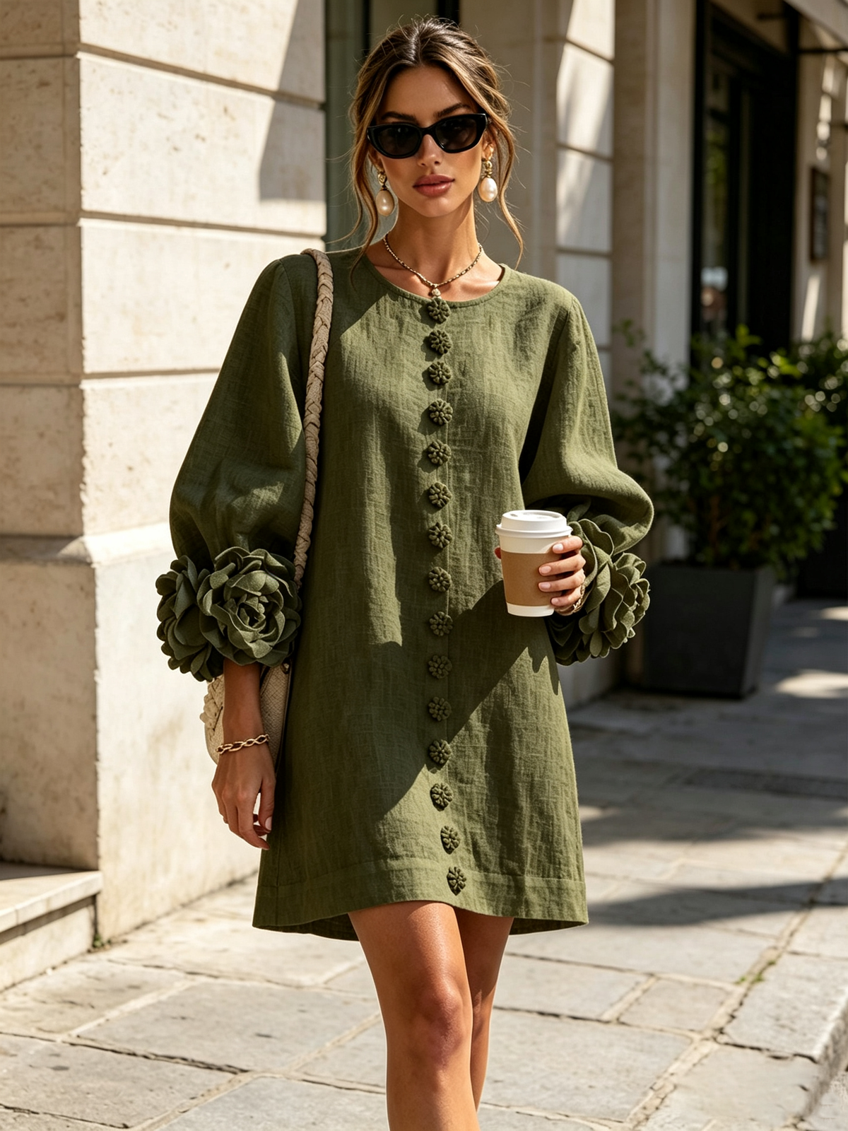 Elegantes Kleid mit Ärmeln für Damen