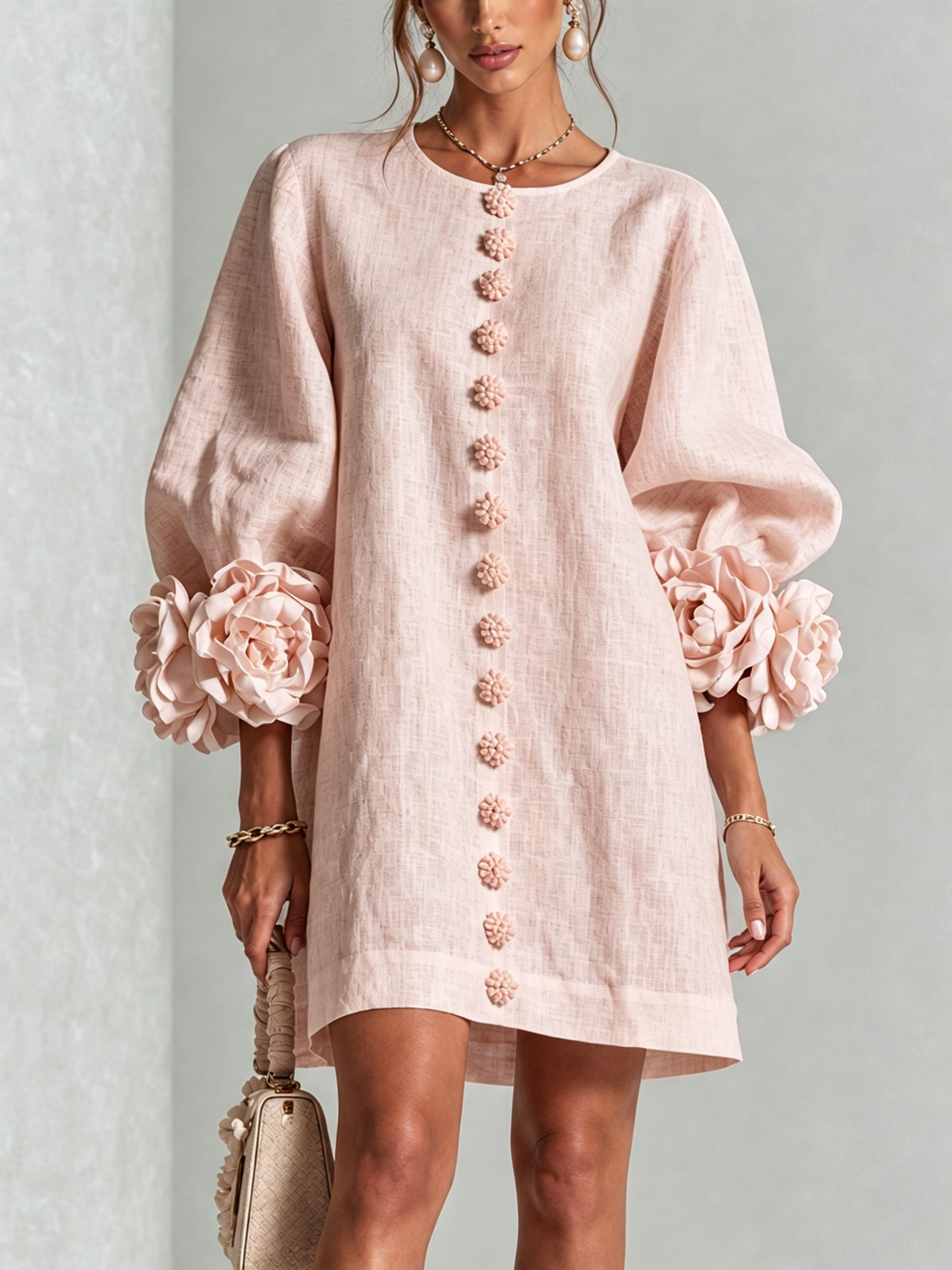 Elegantes Kleid mit Ärmeln für Damen