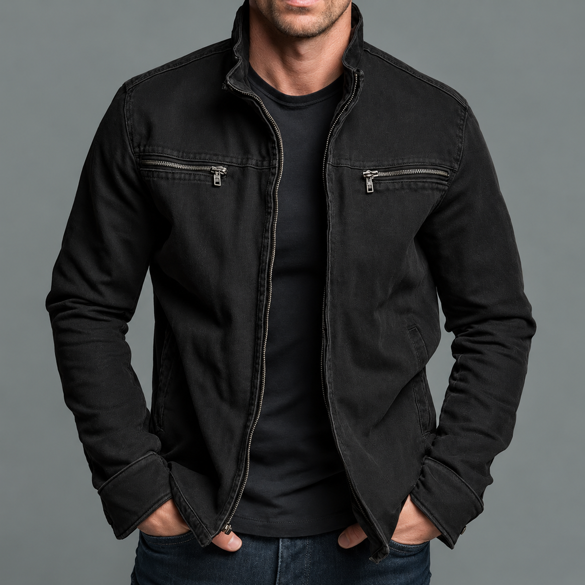 Marion | Baumwolle Reißverschlussjacke - Vintage Washed