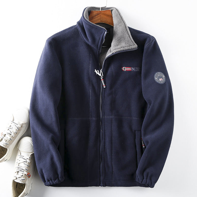 Herren dicker Wollmantel mit Plüschfütterung, große Größen, warm und bequem für Herbst und Winter
